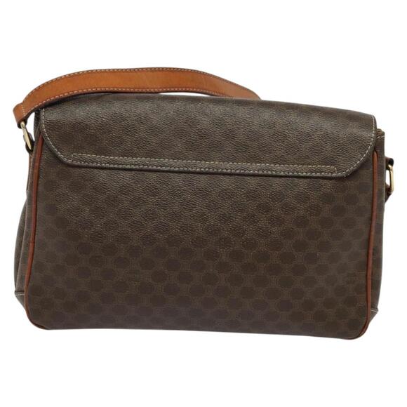 CELINE Macadam Canvas Shoulder Bag Pvc Leather Brown Gold - Picture 3 of 12